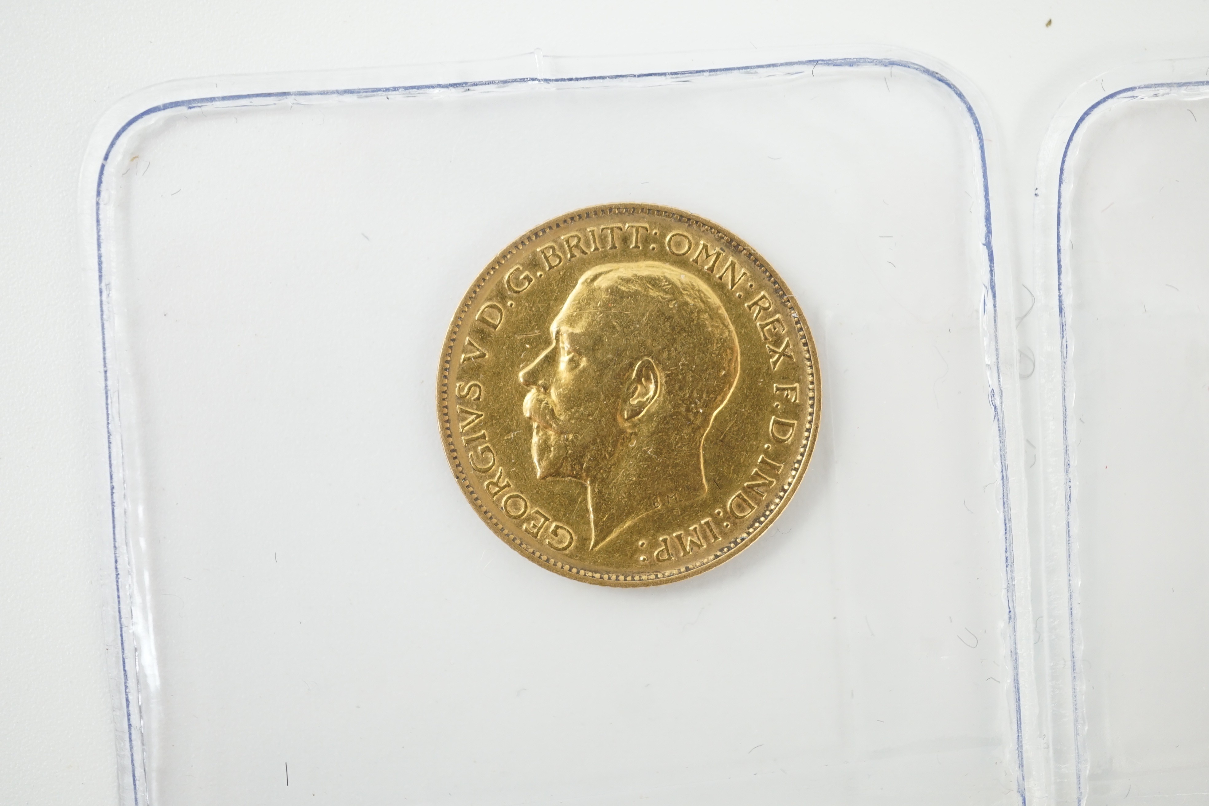 Two gold sovereigns, Victoria 1898M and Edward VII 1910, a George V half sovereign 1913 and a France gold 10 francs 1900 (test mark to portrait).